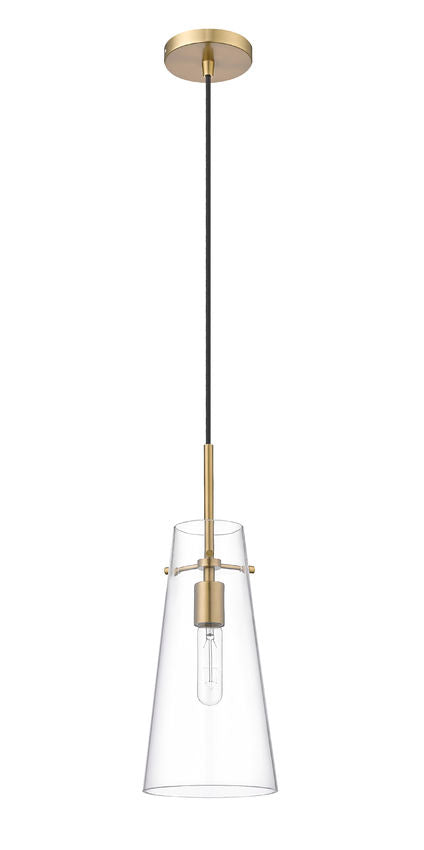 Z-Lite Kira 7" 1-Light Modern Gold and Clear Glass Shade Pendant Light