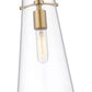 Z-Lite Kira 7" 1-Light Modern Gold and Clear Glass Shade Pendant Light