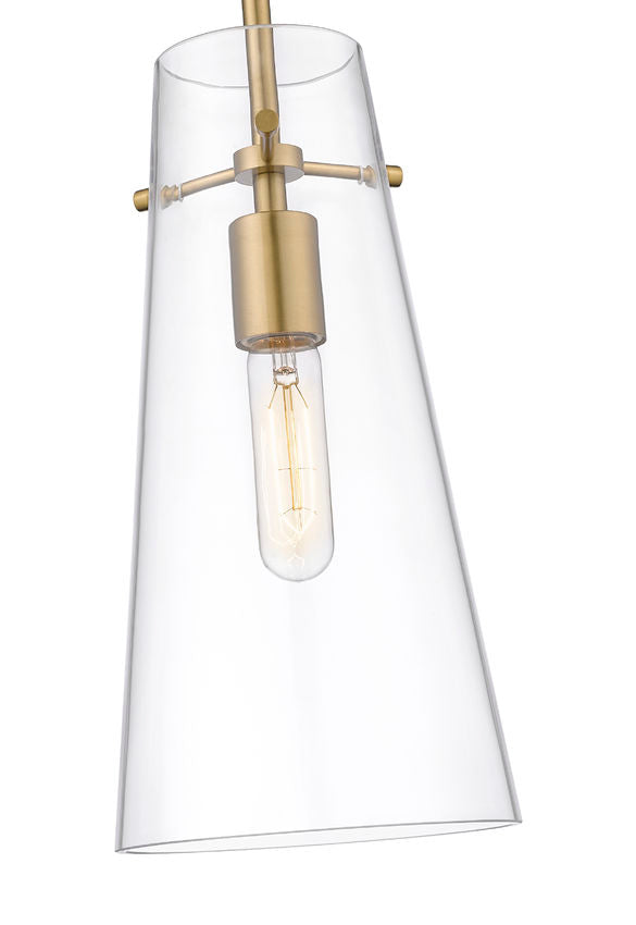 Z-Lite Kira 7" 1-Light Modern Gold and Clear Glass Shade Pendant Light