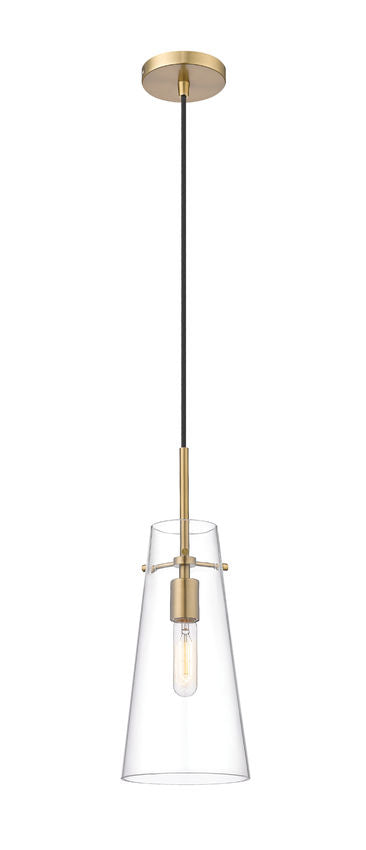 Z-Lite Kira 7" 1-Light Modern Gold and Clear Glass Shade Pendant Light