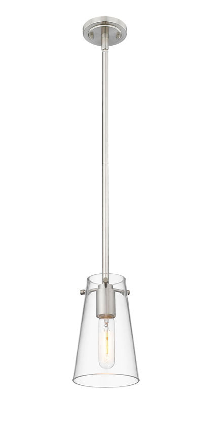 Z-Lite Kira 7508MP-ROD 5" 1-Light Brushed Nickel Steel and Clear Glass Shade Pendant Light