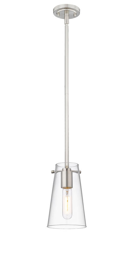 Z-Lite Kira 7508MP-ROD 5" 1-Light Brushed Nickel Steel and Clear Glass Shade Pendant Light
