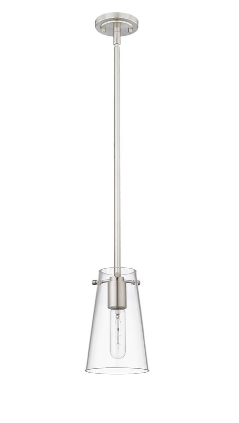 Z-Lite Kira 7508MP-ROD 5" 1-Light Brushed Nickel Steel and Clear Glass Shade Pendant Light
