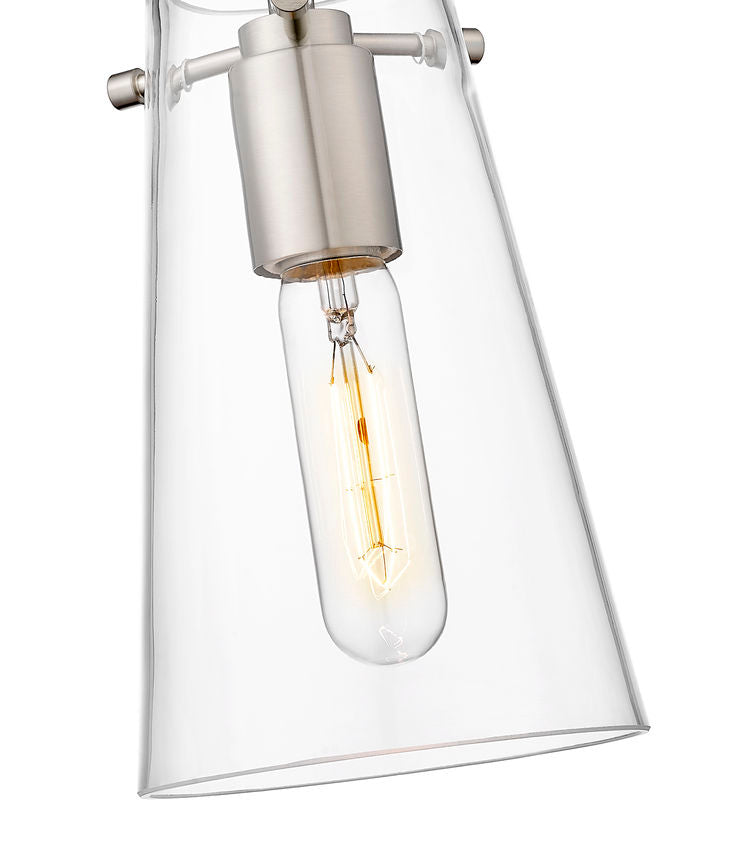 Z-Lite Kira 7508MP-ROD 5" 1-Light Brushed Nickel Steel and Clear Glass Shade Pendant Light