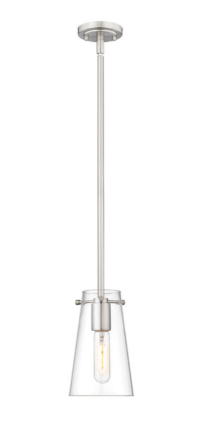 Z-Lite Kira 7508MP-ROD 5" 1-Light Brushed Nickel Steel and Clear Glass Shade Pendant Light