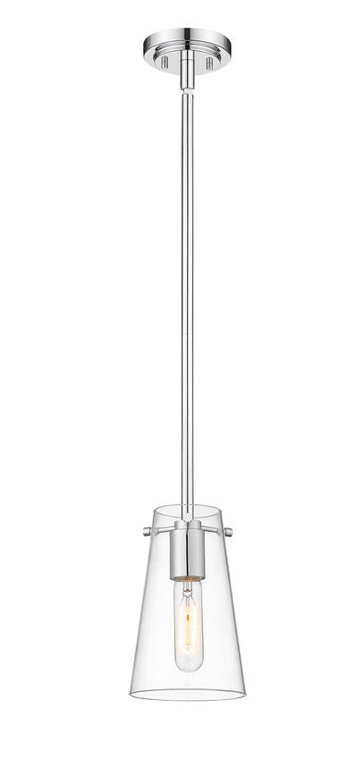 Z-Lite Kira 7508MP-ROD 5" 1-Light Chrome Steel and Clear Glass Shade Pendant Light