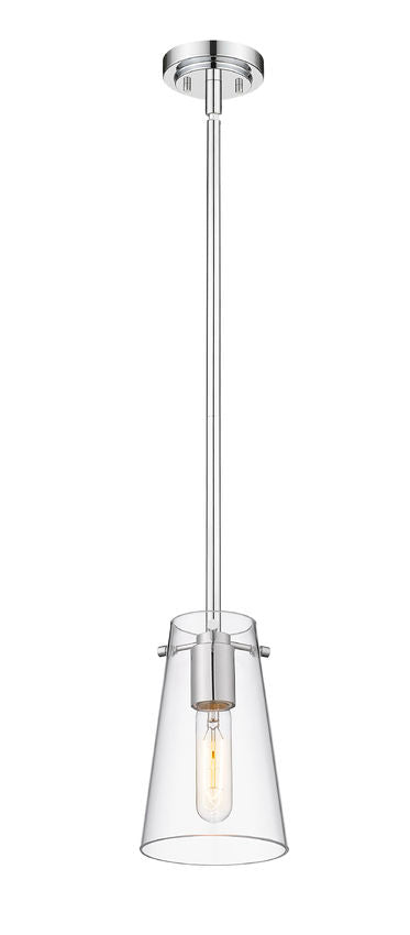 Z-Lite Kira 7508MP-ROD 5" 1-Light Chrome Steel and Clear Glass Shade Pendant Light