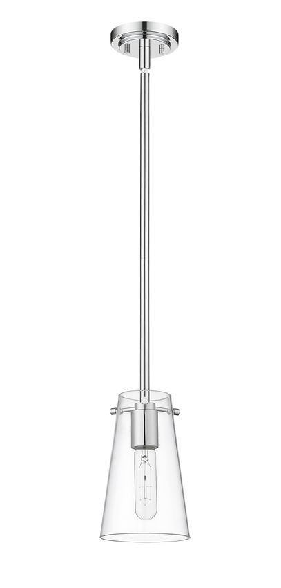 Z-Lite Kira 7508MP-ROD 5" 1-Light Chrome Steel and Clear Glass Shade Pendant Light
