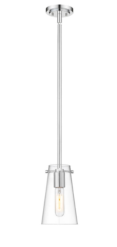 Z-Lite Kira 7508MP-ROD 5" 1-Light Chrome Steel and Clear Glass Shade Pendant Light