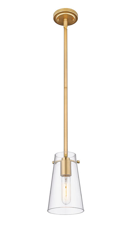 Z-Lite Kira 7508MP-ROD 5" 1-Light Modern Gold Steel and Clear Glass Shade Pendant Light