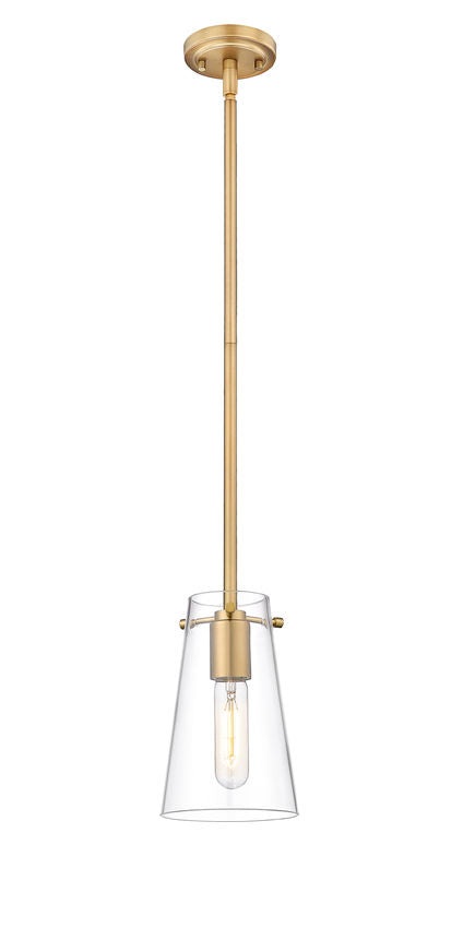 Z-Lite Kira 7508MP-ROD 5" 1-Light Modern Gold Steel and Clear Glass Shade Pendant Light
