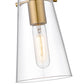 Z-Lite Kira 7508MP-ROD 5" 1-Light Modern Gold Steel and Clear Glass Shade Pendant Light