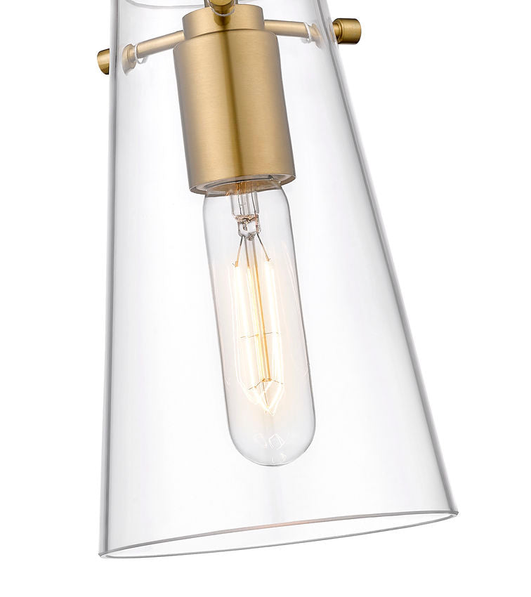 Z-Lite Kira 7508MP-ROD 5" 1-Light Modern Gold Steel and Clear Glass Shade Pendant Light