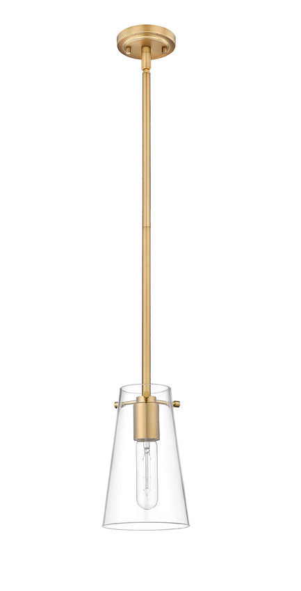 Z-Lite Kira 7508MP-ROD 5" 1-Light Modern Gold Steel and Clear Glass Shade Pendant Light