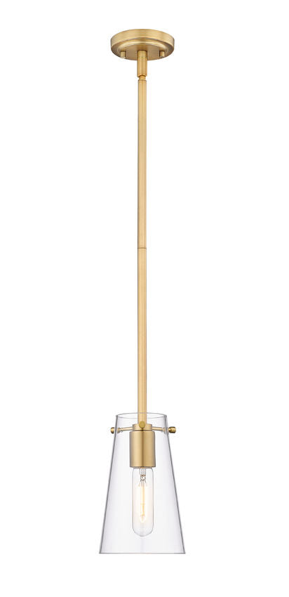 Z-Lite Kira 7508MP-ROD 5" 1-Light Modern Gold Steel and Clear Glass Shade Pendant Light