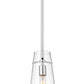 Z-Lite Kira 7508P-ROD 6" 1-Light Chrome Steel and Clear Glass Shade Pendant Light