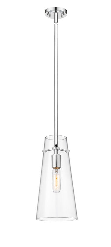 Z-Lite Kira 7508P-ROD 6" 1-Light Chrome Steel and Clear Glass Shade Pendant Light