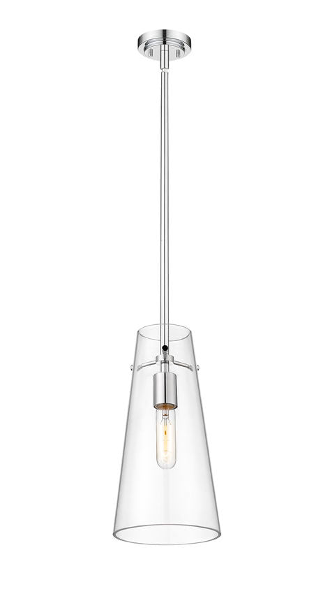 Z-Lite Kira 7508P-ROD 6" 1-Light Chrome Steel and Clear Glass Shade Pendant Light