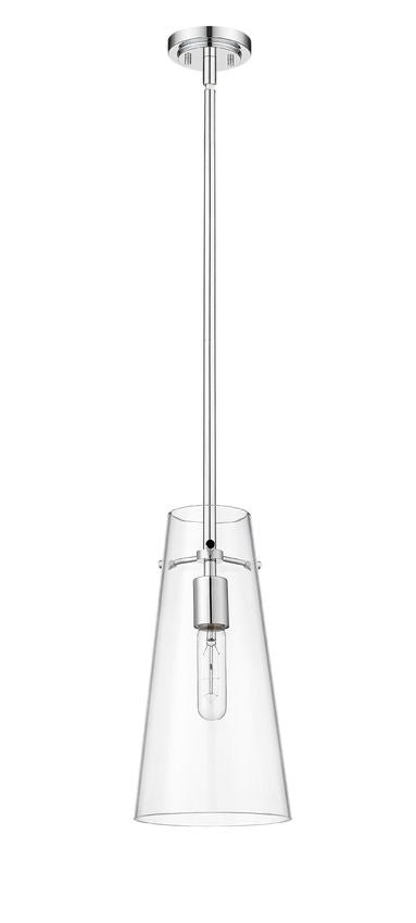 Z-Lite Kira 7508P-ROD 6" 1-Light Chrome Steel and Clear Glass Shade Pendant Light
