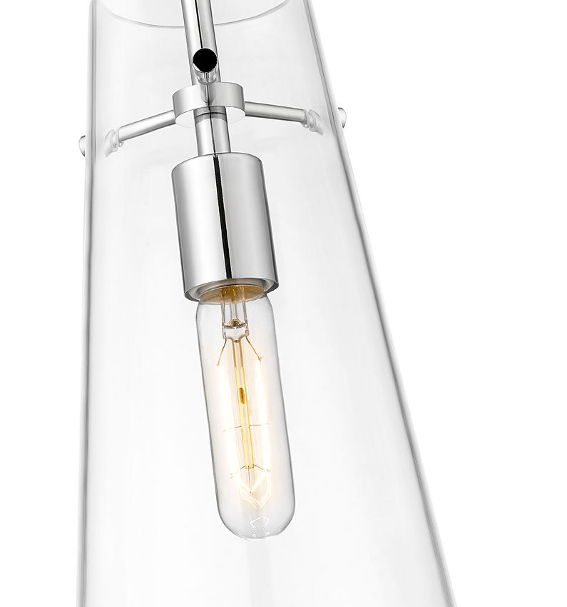 Z-Lite Kira 7508P-ROD 6" 1-Light Chrome Steel and Clear Glass Shade Pendant Light