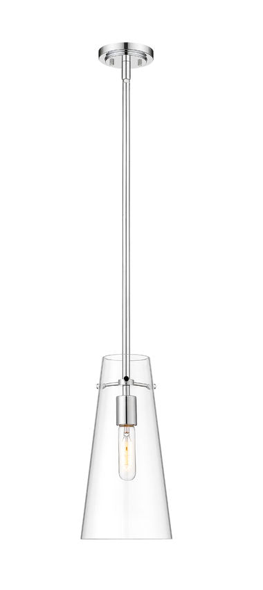 Z-Lite Kira 7508P-ROD 6" 1-Light Chrome Steel and Clear Glass Shade Pendant Light
