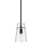 Z-Lite Kira 7508P-ROD 6" 1-Light Matte Black Steel and Clear Glass Shade Pendant Light