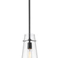 Z-Lite Kira 7508P-ROD 6" 1-Light Matte Black Steel and Clear Glass Shade Pendant Light