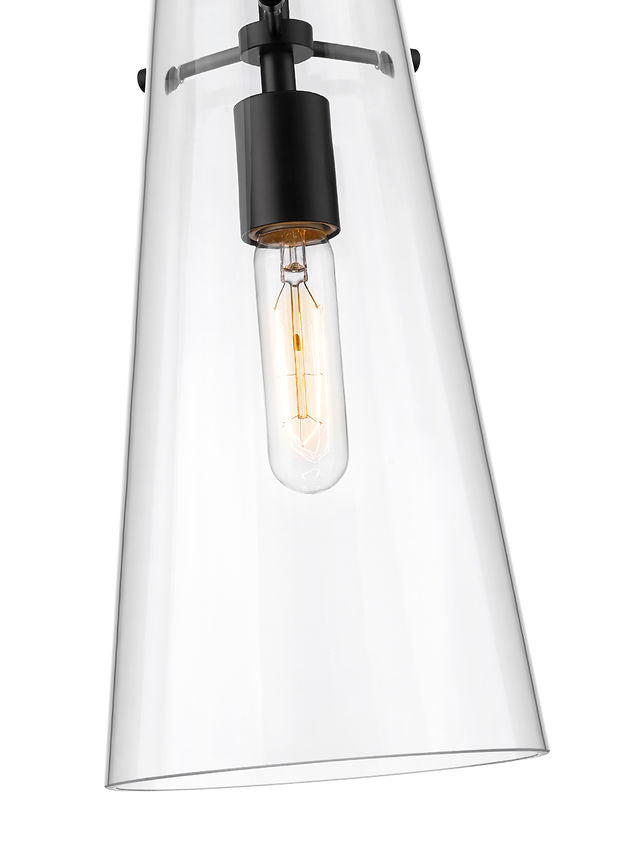 Z-Lite Kira 7508P-ROD 6" 1-Light Matte Black Steel and Clear Glass Shade Pendant Light