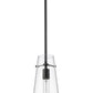 Z-Lite Kira 7508P-ROD 6" 1-Light Matte Black Steel and Clear Glass Shade Pendant Light