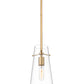 Z-Lite Kira 7508P-ROD 6" 1-Light Modern Gold Steel and Clear Glass Shade Pendant Light