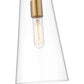 Z-Lite Kira 7508P-ROD 6" 1-Light Modern Gold Steel and Clear Glass Shade Pendant Light