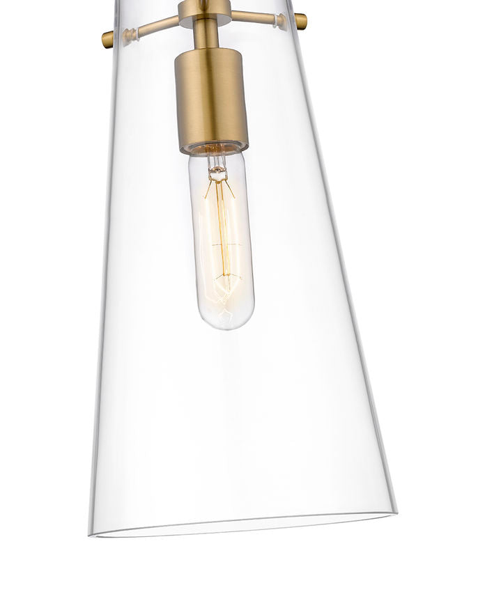 Z-Lite Kira 7508P-ROD 6" 1-Light Modern Gold Steel and Clear Glass Shade Pendant Light