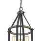 Z-Lite Kirkland 12" 3-Light Ashen Barnboard Steel Pendant Light
