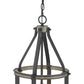 Z-Lite Kirkland 12" 3-Light Ashen Barnboard Steel Pendant Light