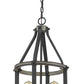 Z-Lite Kirkland 12" 3-Light Ashen Barnboard Steel Pendant Light