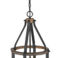 Z-Lite Kirkland 12" 3-Light Rustic Mahogany Steel Pendant Light