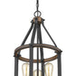 Z-Lite Kirkland 12" 3-Light Rustic Mahogany Steel Pendant Light