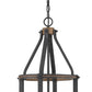 Z-Lite Kirkland 12" 3-Light Rustic Mahogany Steel Pendant Light