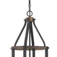 Z-Lite Kirkland 12" 3-Light Rustic Mahogany Steel Pendant Light