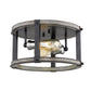 Z-Lite Kirkland 13" 2-Light Ashen Barnboard Steel Round Flush Mount Lighting