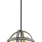 Z-Lite Kirkland 14" 3-Light Ashen Barnboard Steel Pendant Light