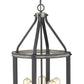 Z-Lite Kirkland 16" 5-Light Ashen Barnboard Steel Pendant Light