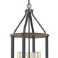 Z-Lite Kirkland 16" 5-Light Rustic Mahogany Steel Pendant Light