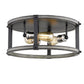 Z-Lite Kirkland 17" 3-Light Ashen Barnboard Steel Round Flush Mount Lighting