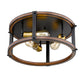 Z-Lite Kirkland 17" 3-Light Rustic Mahogany Steel Round Flush Mount Lighting