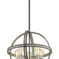 Z-Lite Kirkland 20" 5-Light Ashen Barnboard Geometric Steel Frame Pendant Light