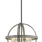 Z-Lite Kirkland 20" 5-Light Ashen Barnboard Geometric Steel Frame Pendant Light