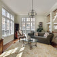 Z-Lite Kirkland 20" 5-Light Ashen Barnboard Geometric Steel Frame Pendant Light