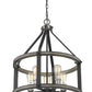 Z-Lite Kirkland 20" 5-Light Ashen Barnboard Steel Pendant Light