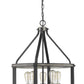 Z-Lite Kirkland 20" 5-Light Ashen Barnboard Steel Pendant Light